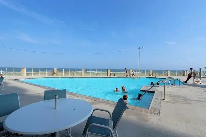 Heated oceanfront pool at Gardens Plaza in Ocean City NJ