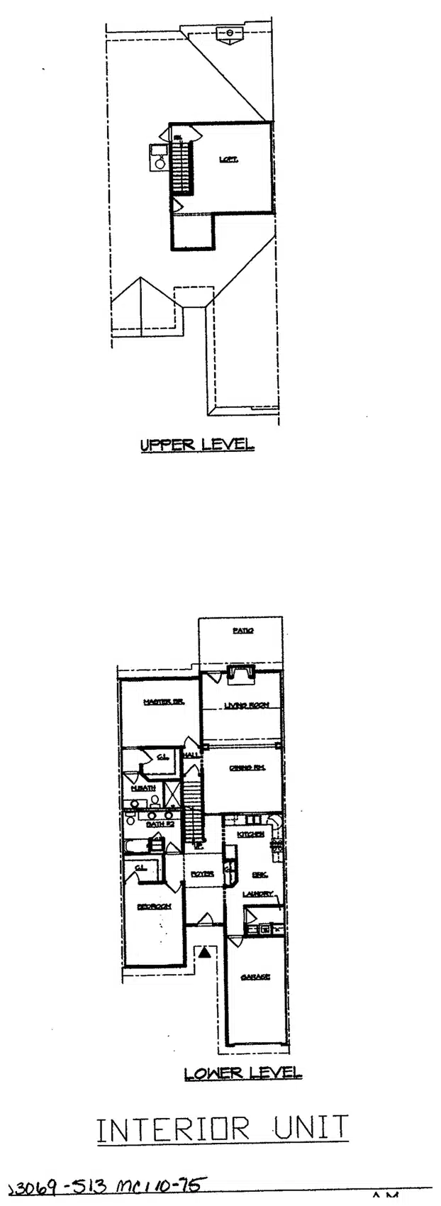 Osprey Point interior unit floor plan with first-floor primary bedroom and an upstairs loft